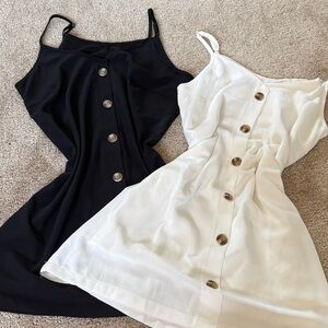 Elegant Black and White Button-Down Dresses set of 2 size S